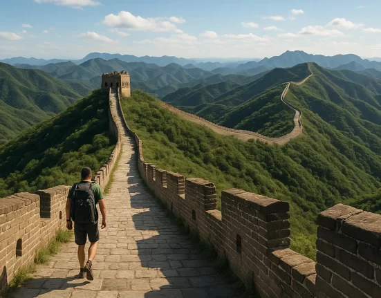 A man walking at the Great Wall of China - The Viralog